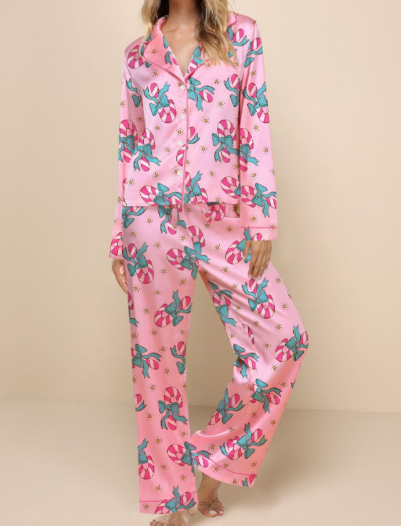 Floral Satin Pajama Set