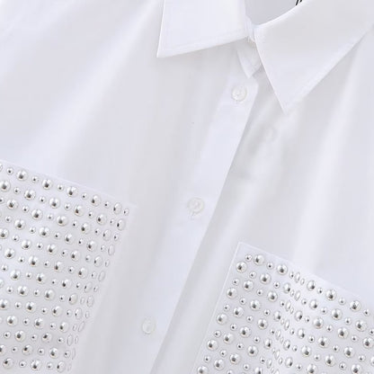 Studded Pocket Button-Up Shirt