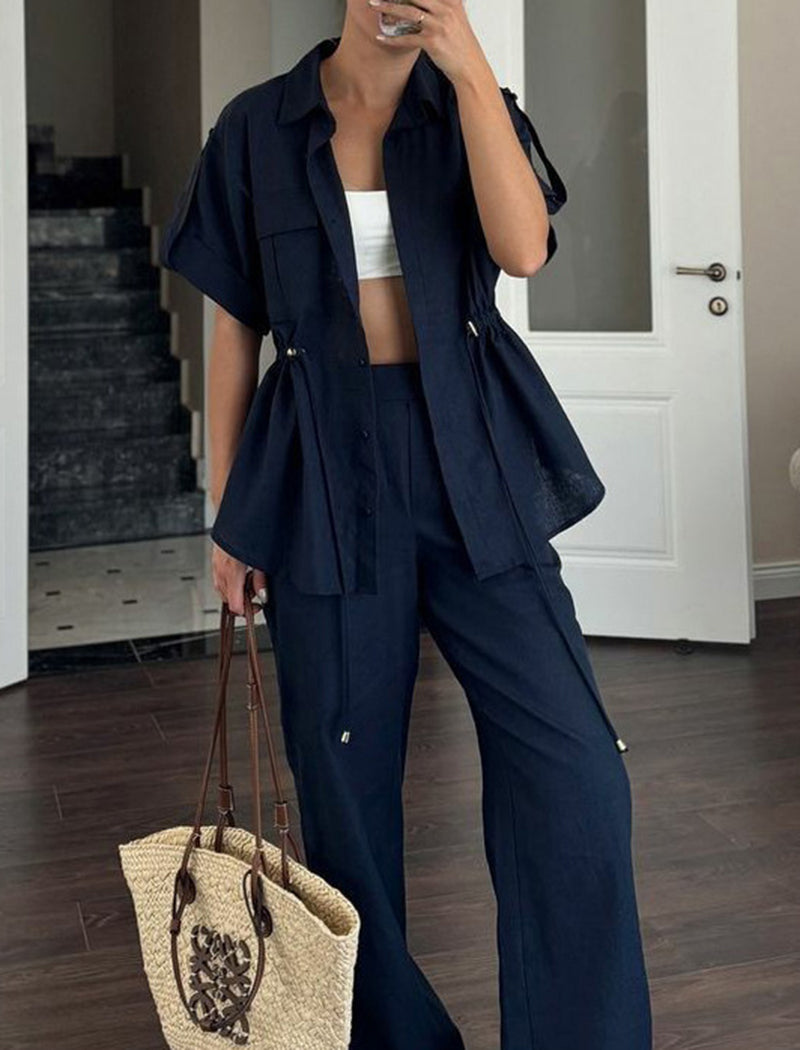 Drawstring Pocket Two-Piece Set