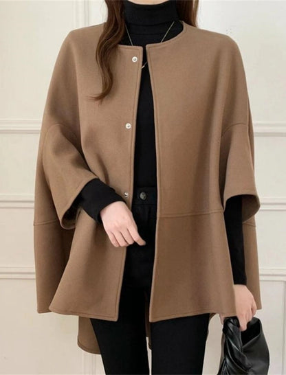 Button-Up Cape Style Outerwear