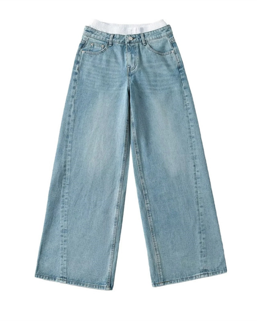 High-Rise Patchwork Jeans