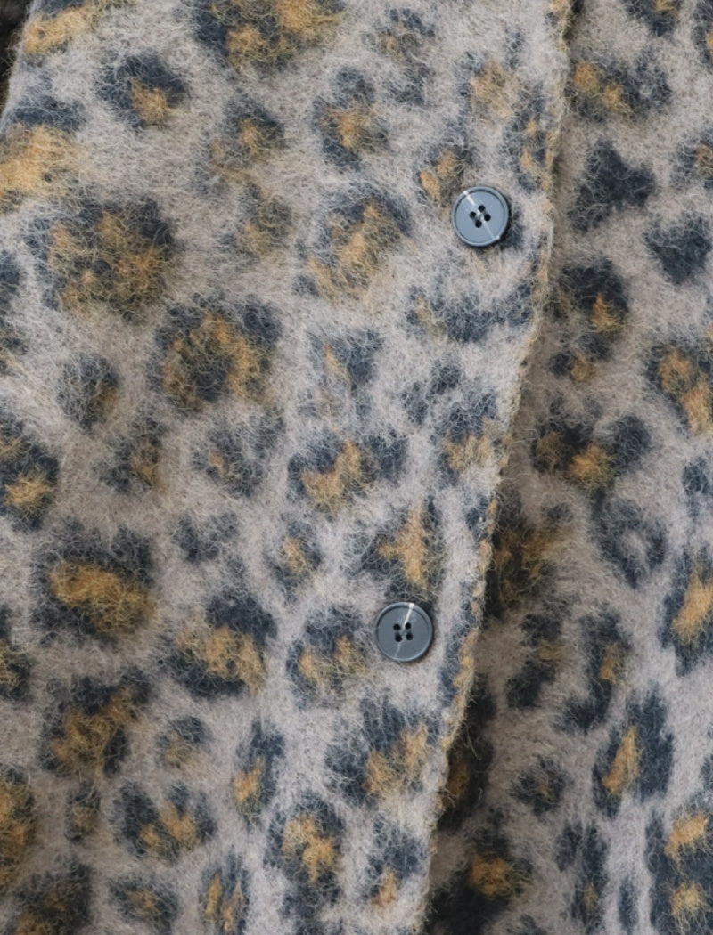 Leopard Print Button-Up Cardigan