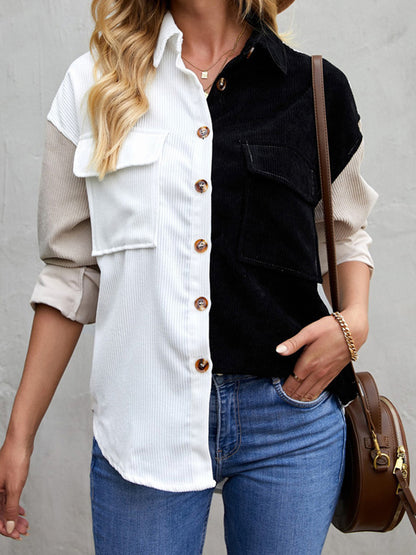 Button-Up Colorblock Shirt