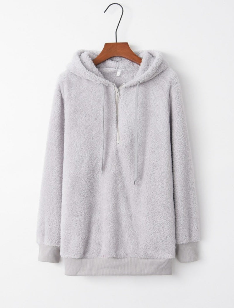 Cozy Half-Zip Hoodie with Drawstring