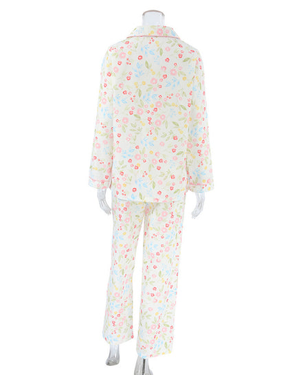 Floral Print Long Pajama Set