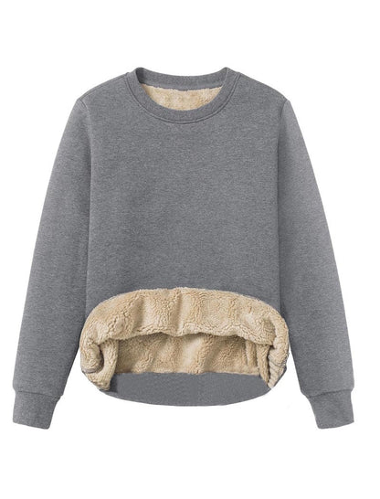 Sherpa-Lined Crewneck Top