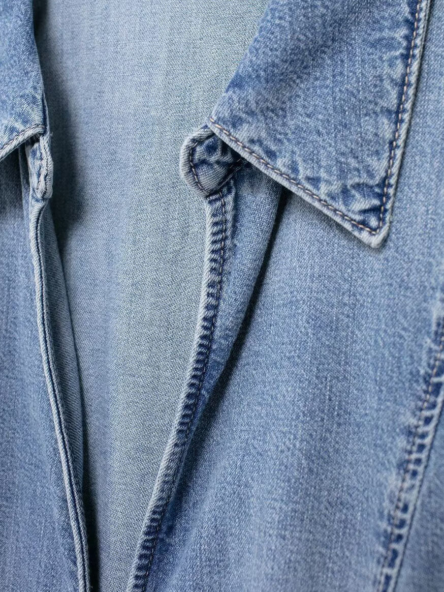 Tie-Front Denim Jacket