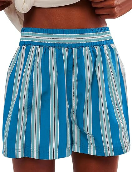 Striped High-Waist Casual Shorts