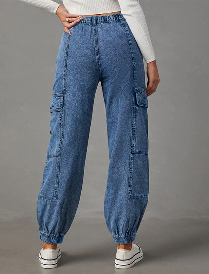 Elastic Waist Drawstring Loose Pants