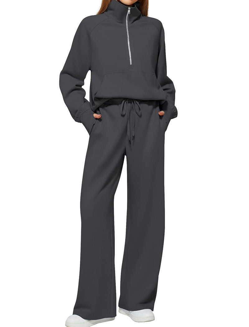 High Neck Zip-Up Lounge Set