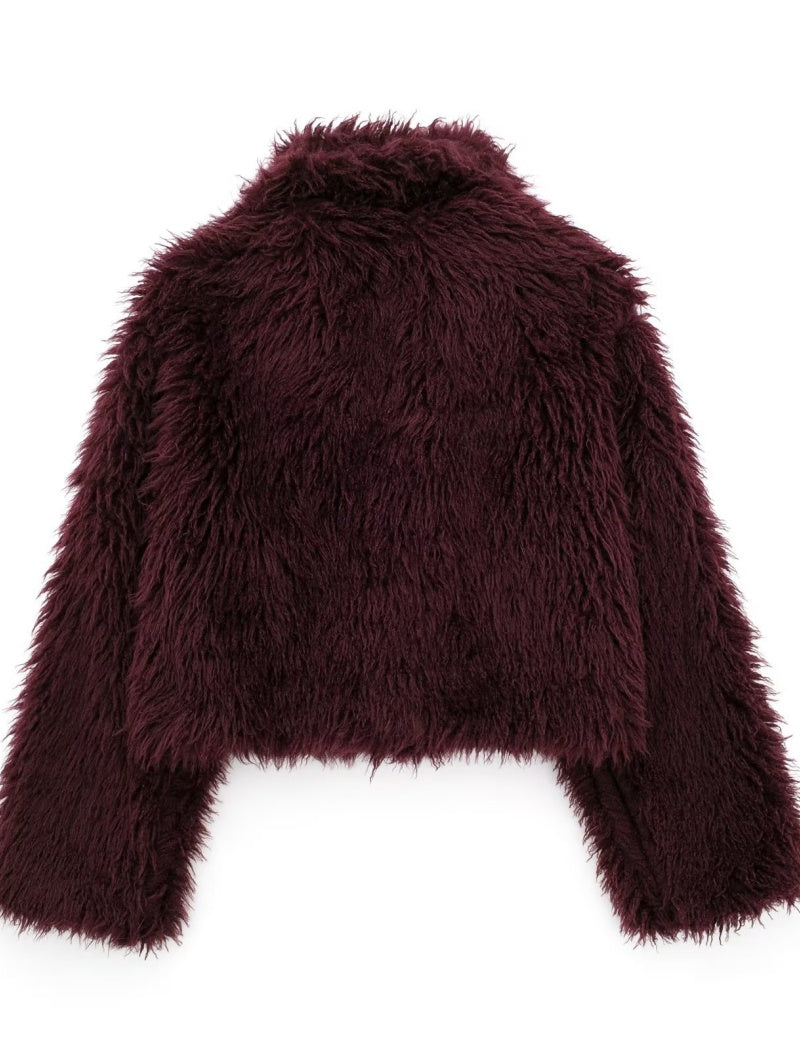 Cropped Faux Fur Jacket