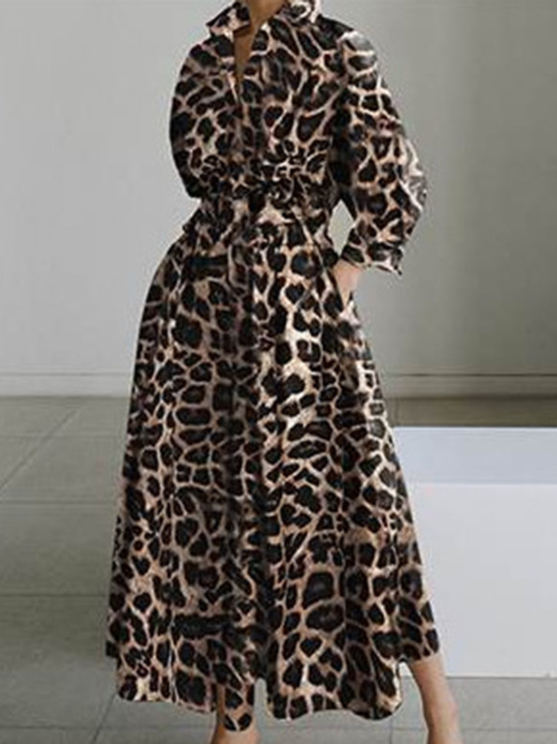 Graphic Long-Sleeve Maxi Dress