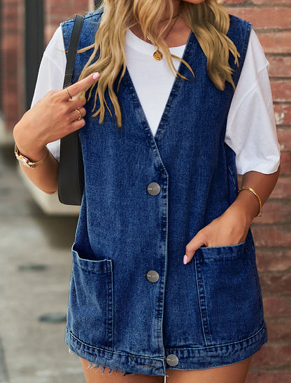 Sleeveless Denim Vest