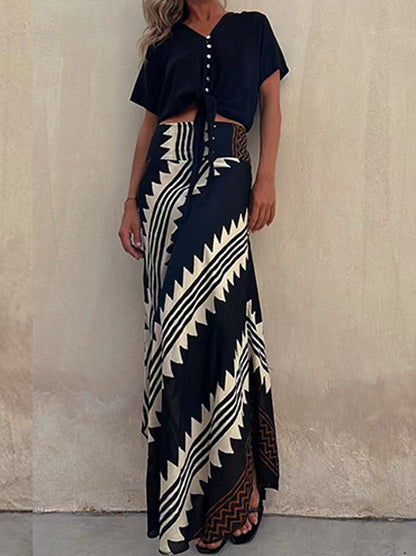 Striped Maxi Skirt