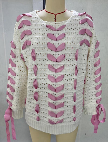Crewneck Ribbon Sweater