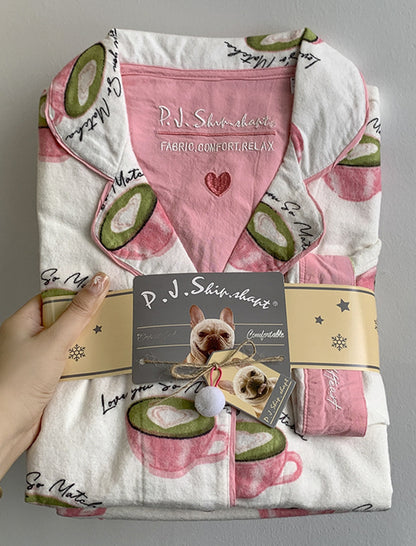 Printed Long Sleeve Pants Pajama Set