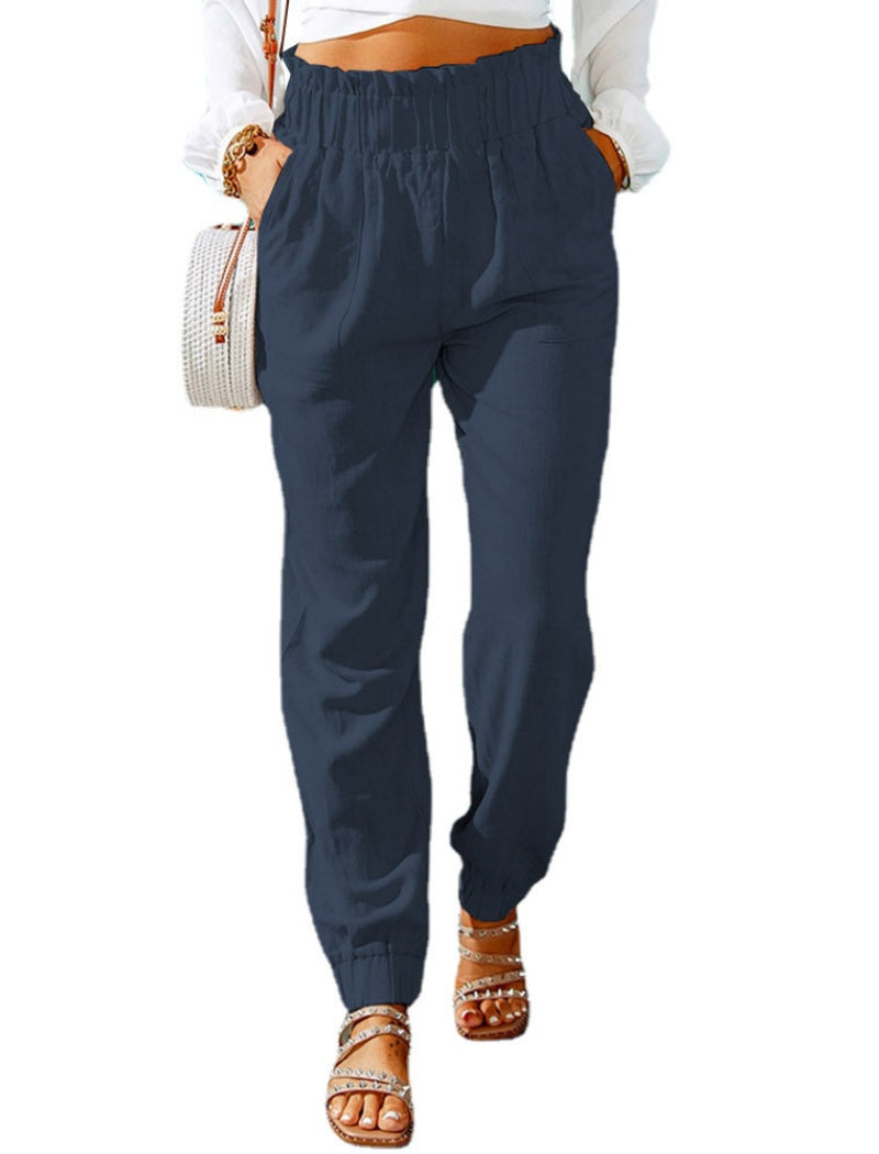 High-Waisted Drawstring Jogger Pants