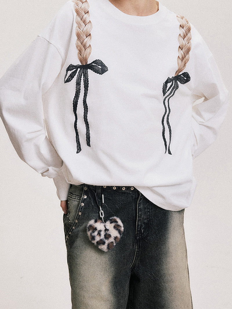 Braided Bow Graphic Top