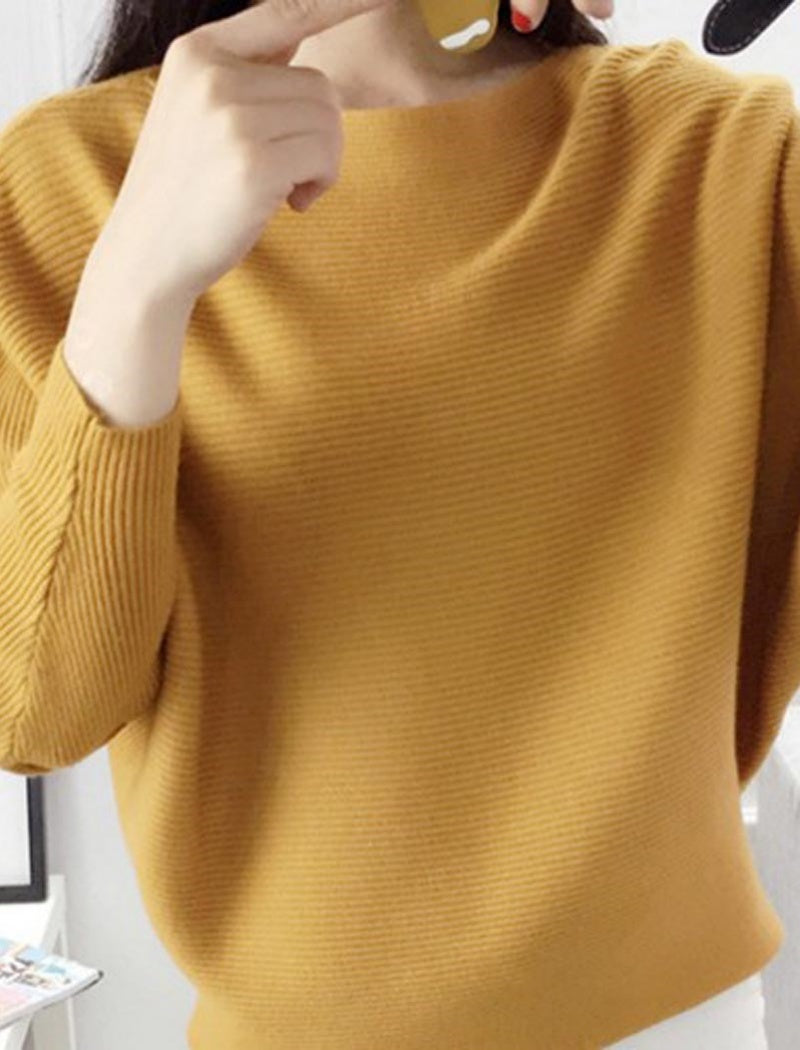 Relaxed Fit Ribbed Knit Sweater