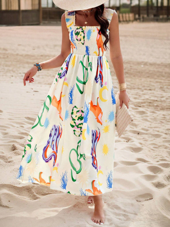 Graphic Print Maxi Dress