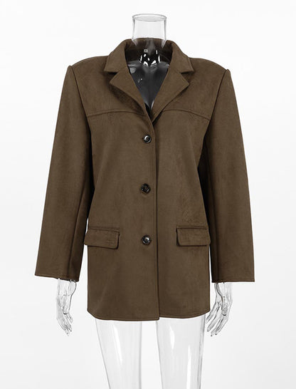 Oversized Faux Suede Blazer