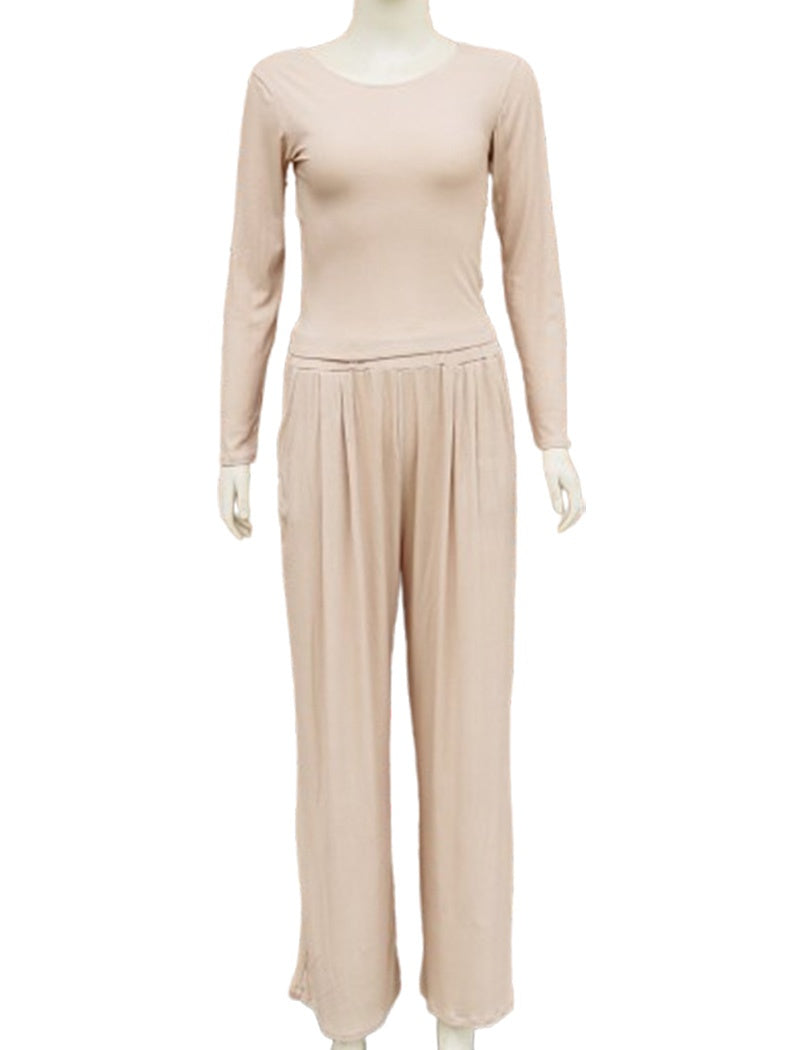 Ribbed Wide-Leg Lounge Set