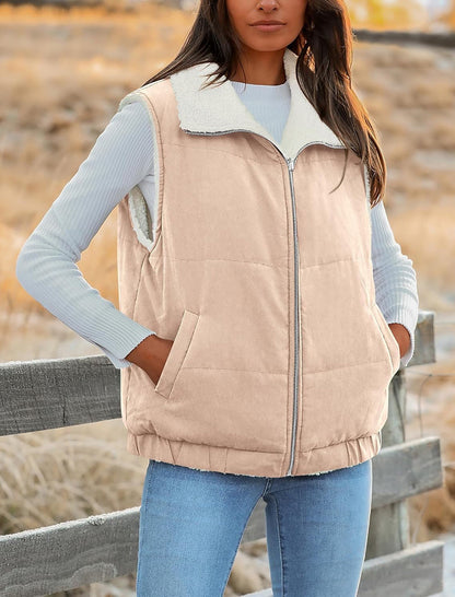 Reversible Zip-Up Quilted Vest