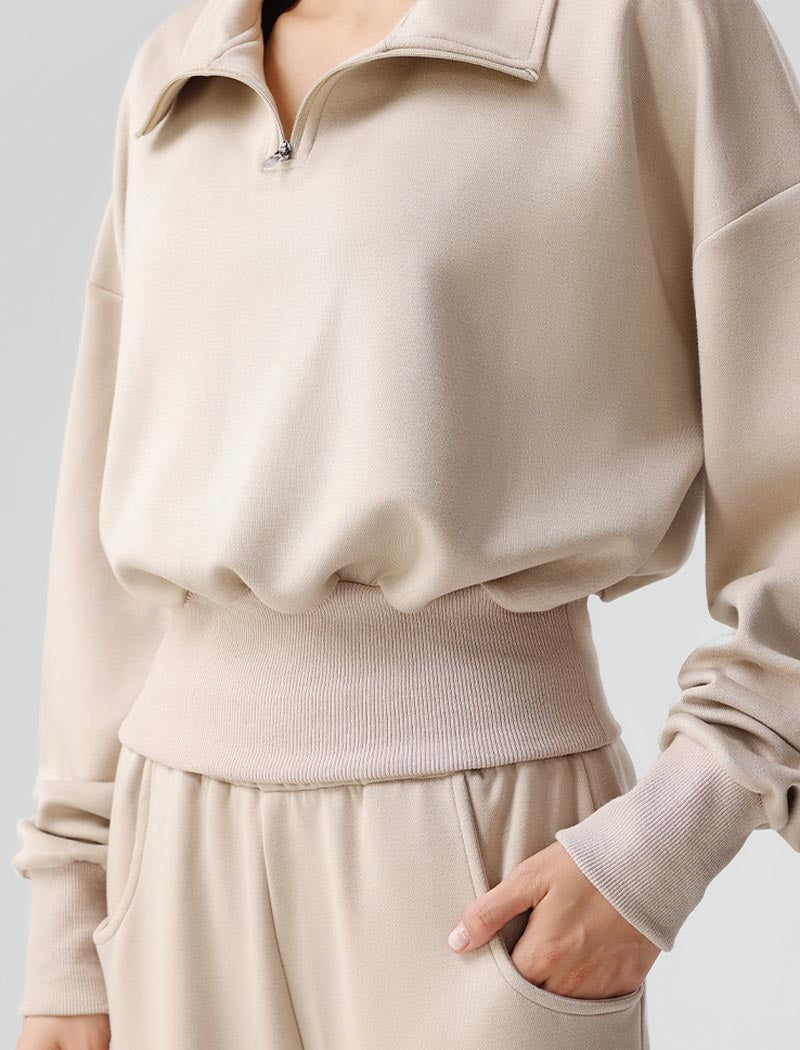 Half-Zip High-Waist Top and Pants Set