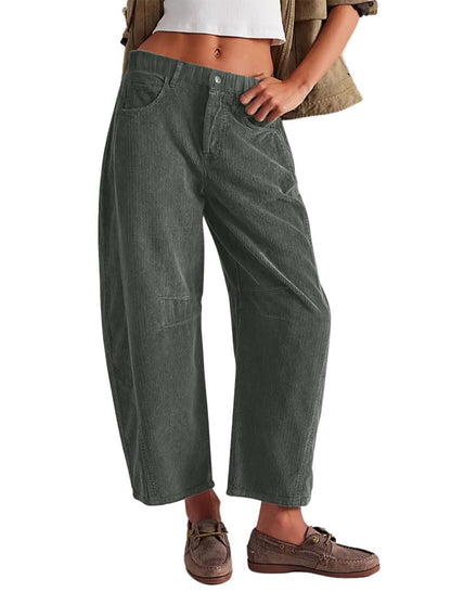 Cropped Corduroy Pants