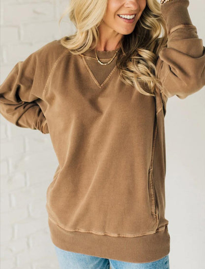 Relaxed Fit Long-Sleeve Top