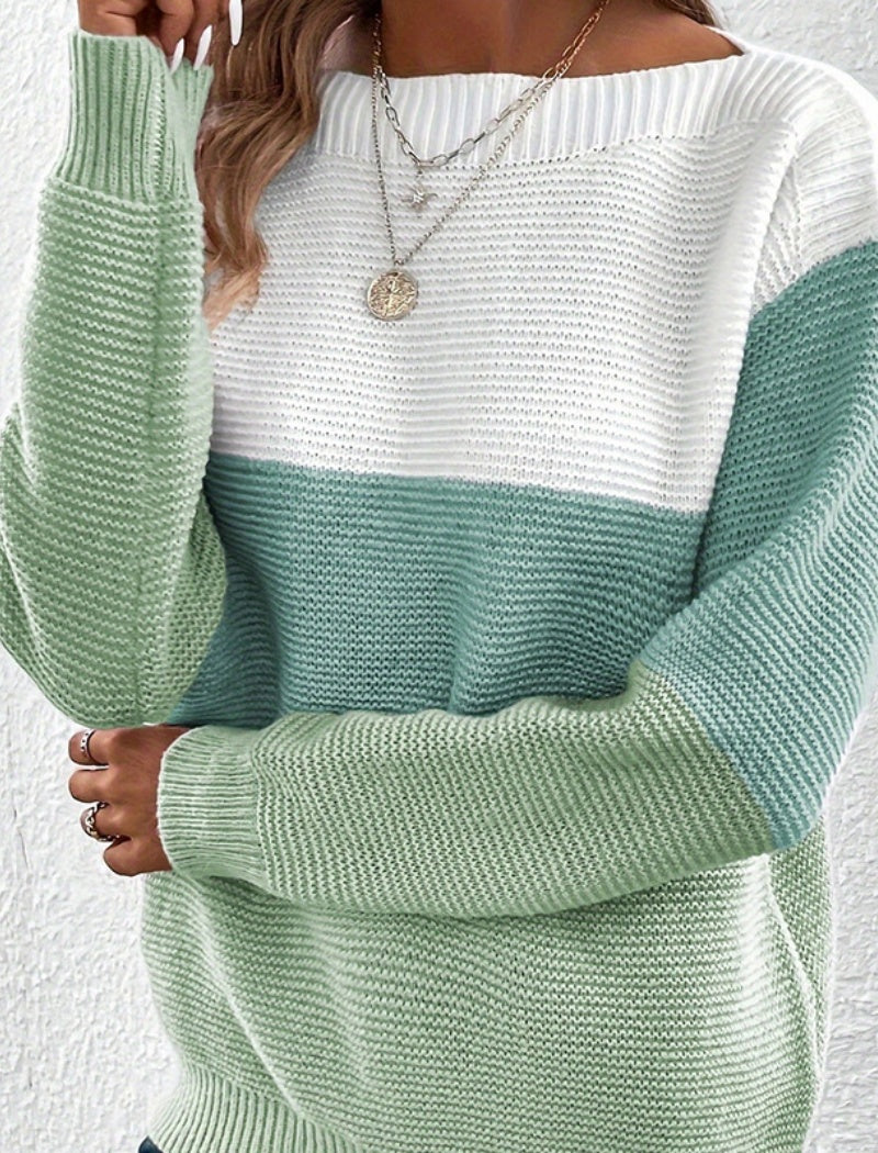 Color Block Knit Sweater