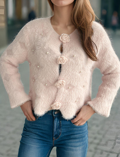 Mohair Open Front Cardigan