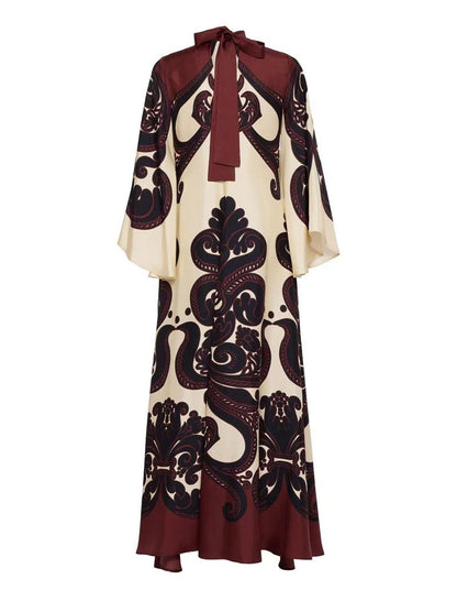 Vintage Print Maxi Dress