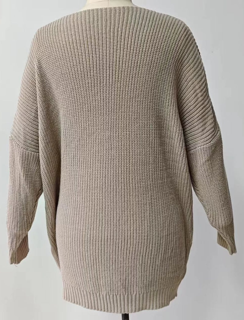 Relaxed Fit Cable Knit Sweater