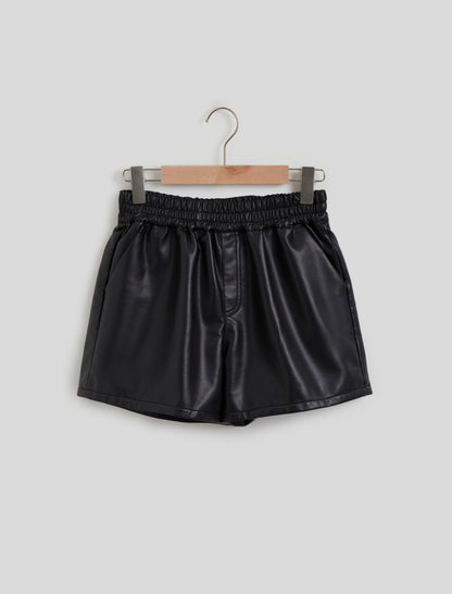 Faux Leather High-Waisted Shorts