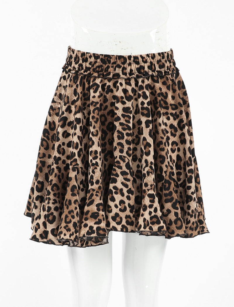 Leopard Print A-Line Mini Skirt