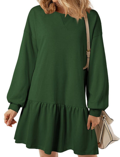 Drop Waist Long-Sleeve Casual Dress