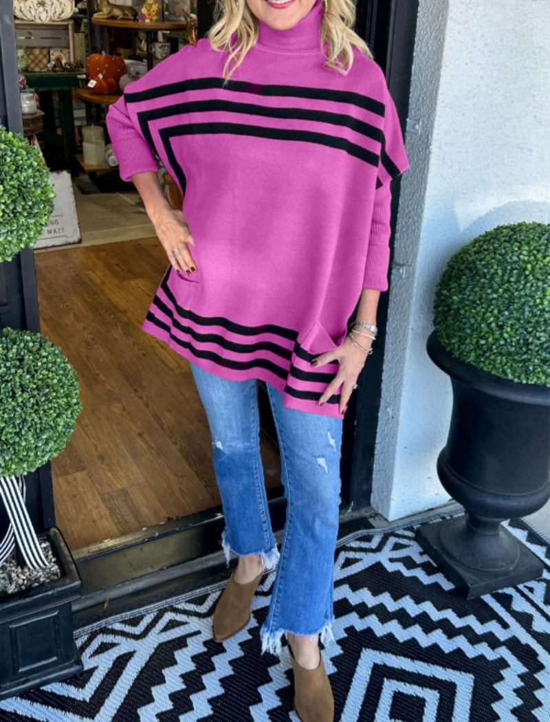 Striped Tunic with Pocket Details