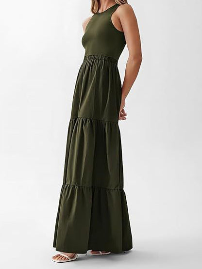 Tiered Sleeveless Maxi Dress