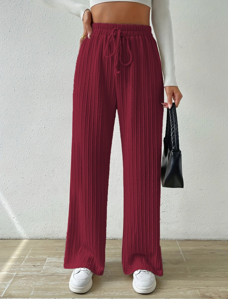 Wide-Leg Drawstring Pants