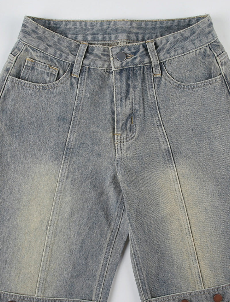 Wide-Leg Vintage Denim Jeans