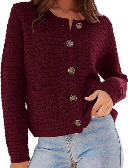 Textured Button-Front Cardigan