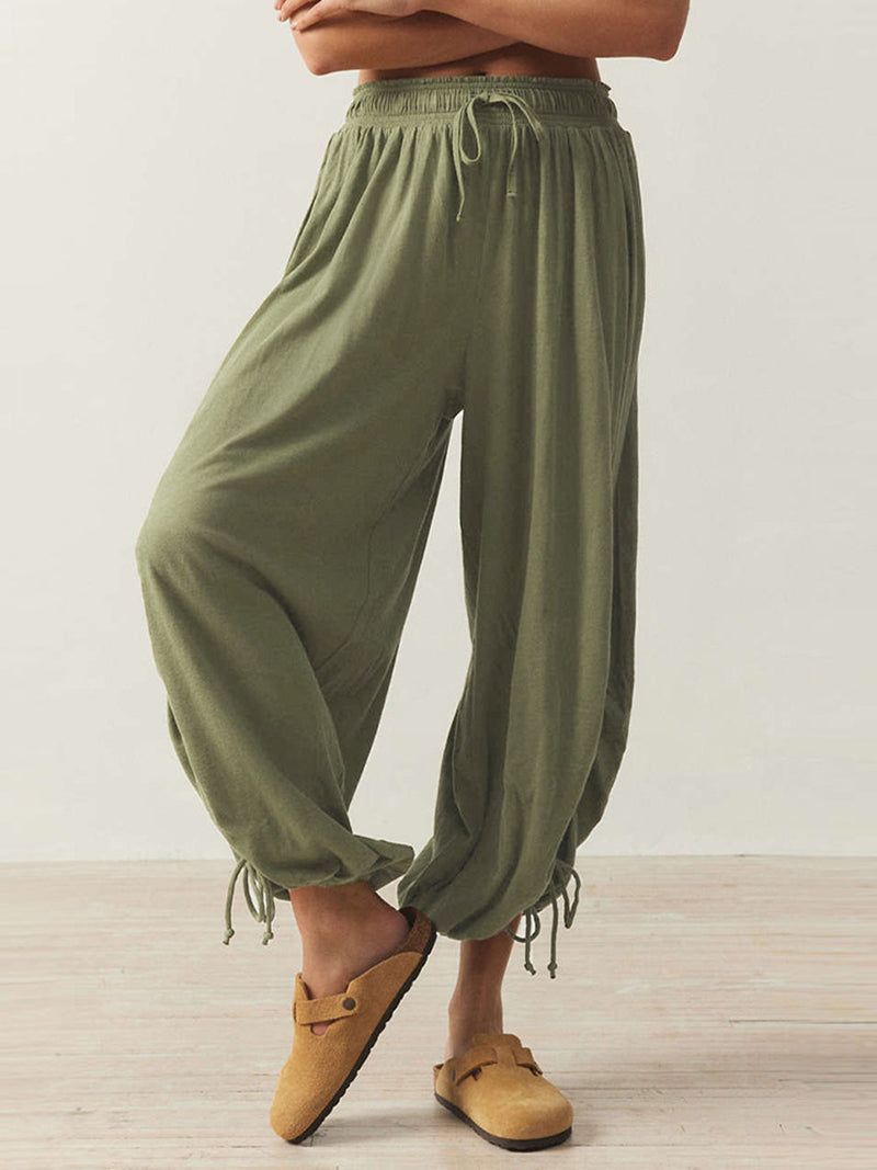 Solid Drawstring Pants