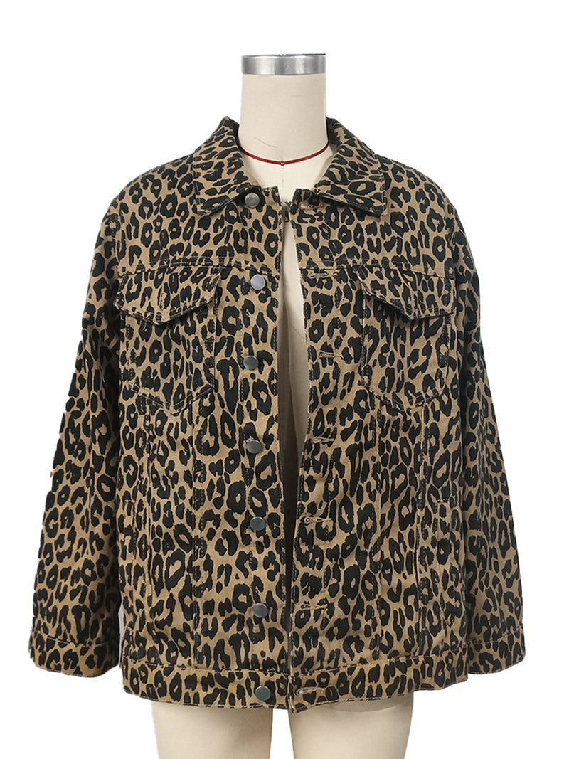 Leopard Print Oversized Jacket