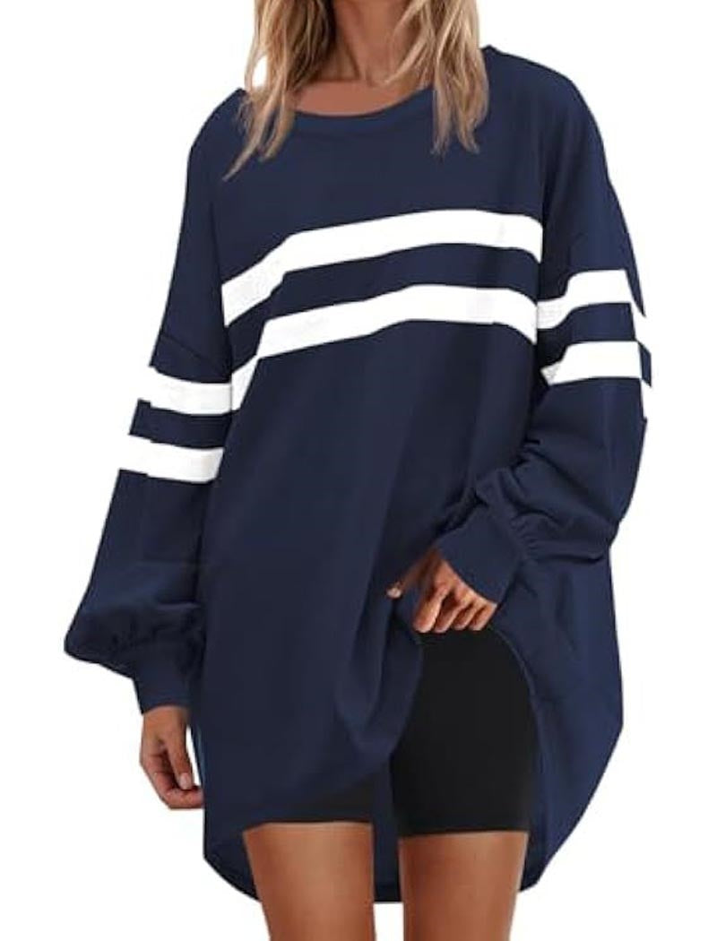 Striped Crewneck Loose-Fit Top