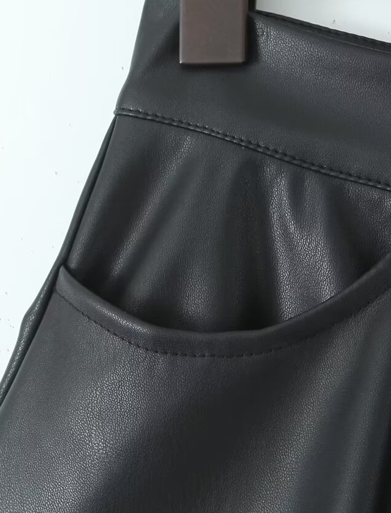 Minimalist Faux Leather Shorts