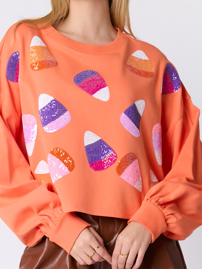 Candy Corn Graphic Cropped Top