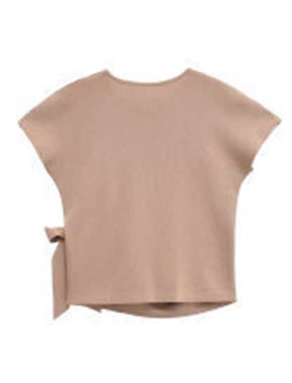 Drop Shoulder Short Sleeve Soft Knit Top