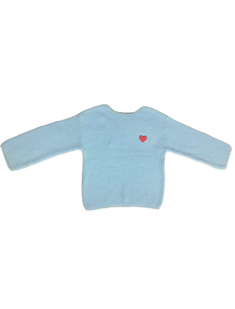 Heart Print Loose Knit Sweater