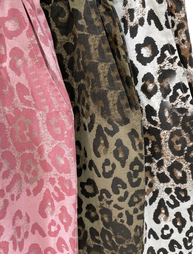 Relaxed Fit Leopard Print Pants